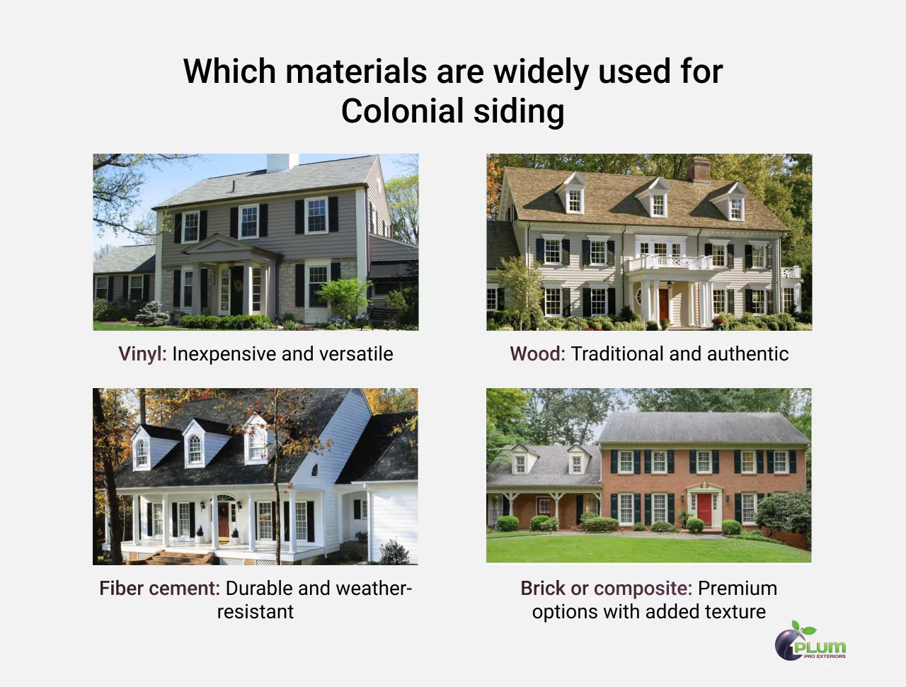 Popular materials for Colonial siding