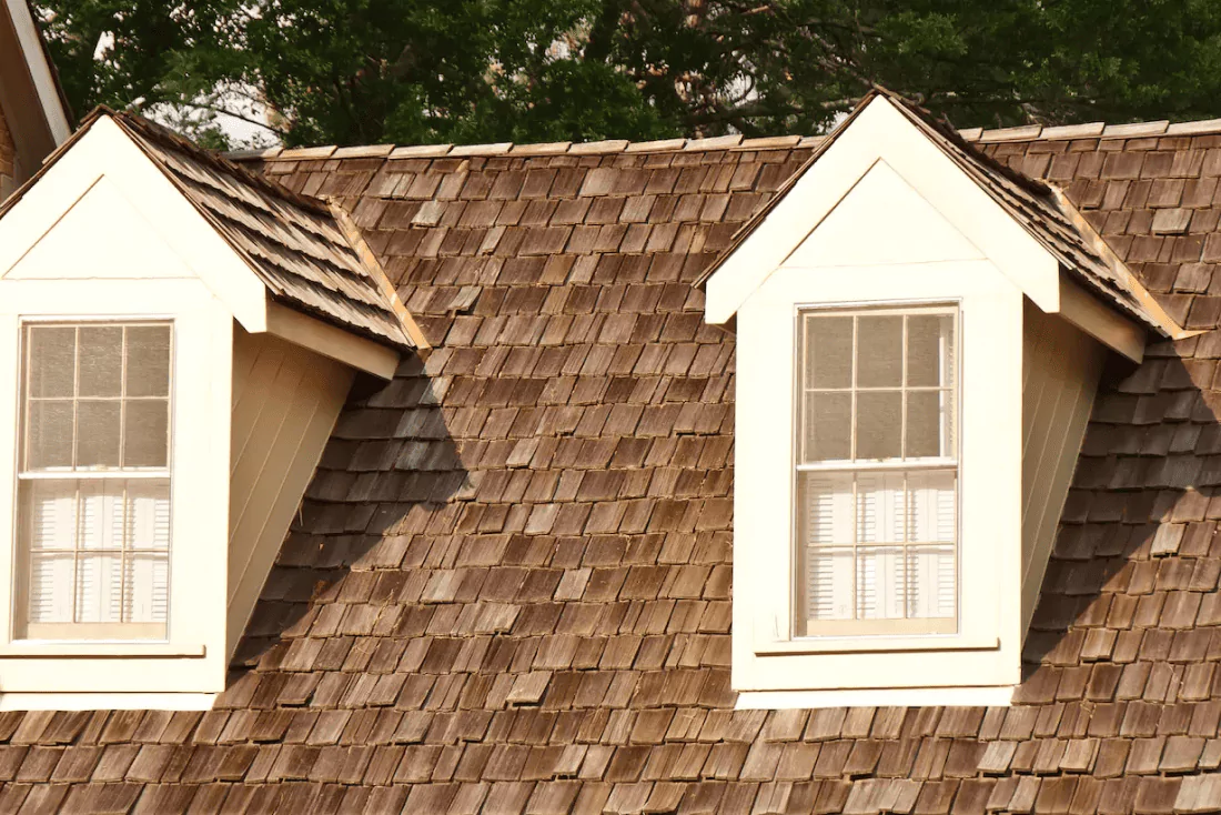 Cedar shingles roof