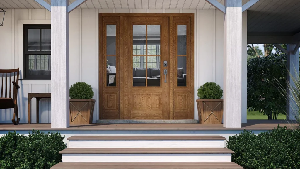 wood doors as example of the most popular types of exterior door