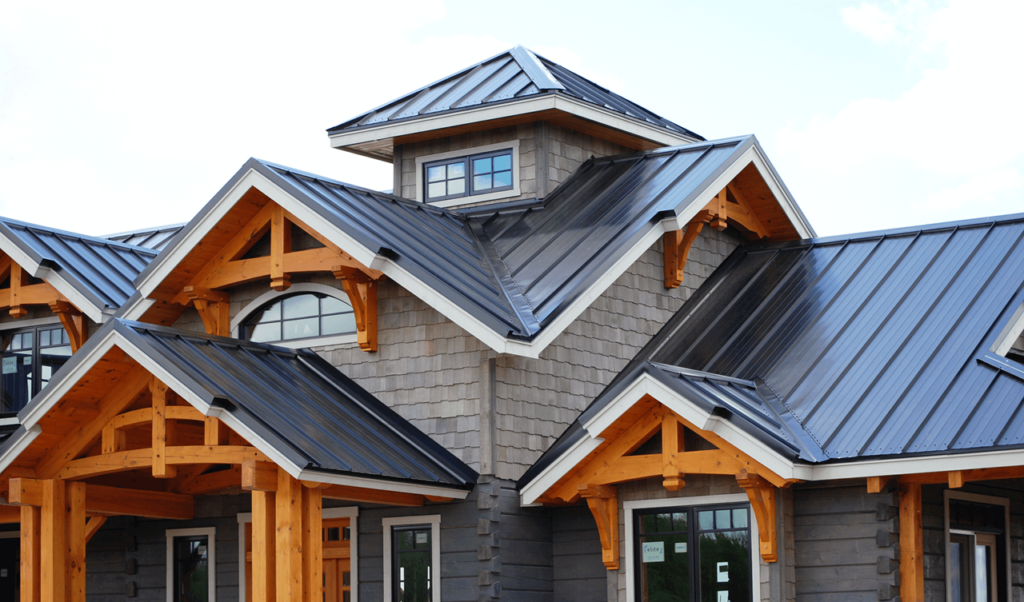 a house with a robust metal roof