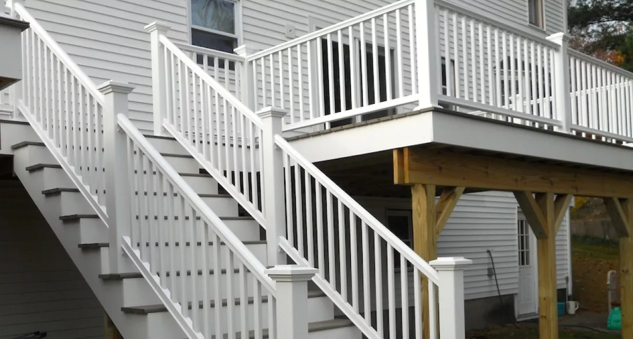 Installation of railing and stairs