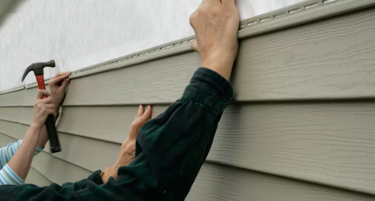 Wood siding installation 