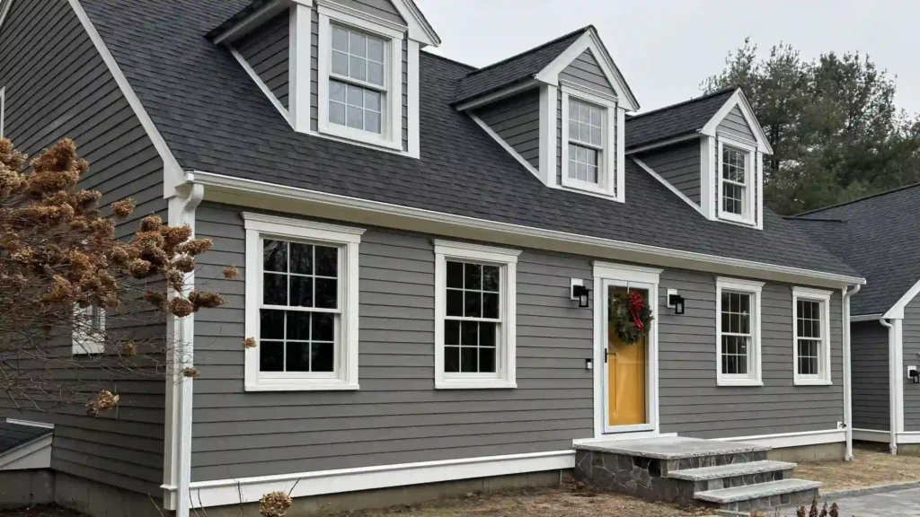 Board and Batten Exterior Iron Gray board and batten siding on split-level home