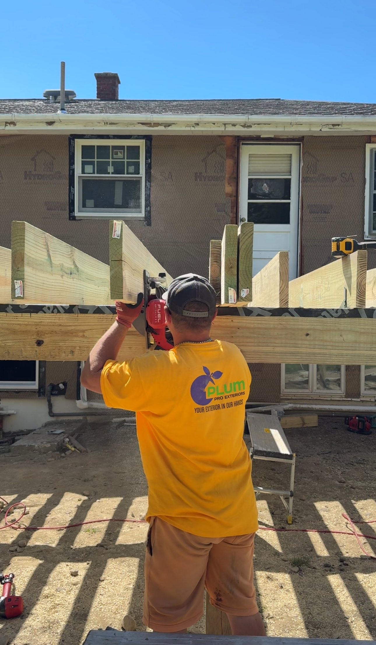 New deck framing in progress