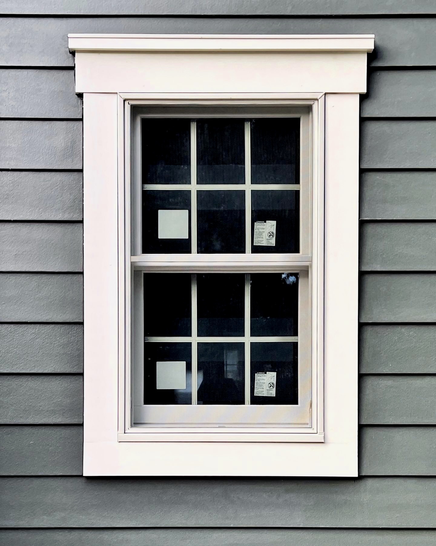Wood windows with crown header